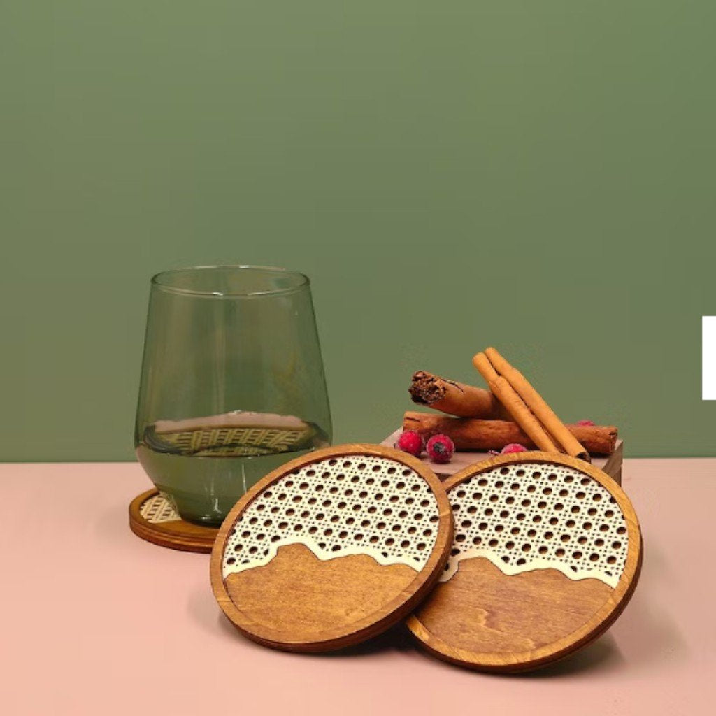 Lion Rock Rattan Pattern Coaster