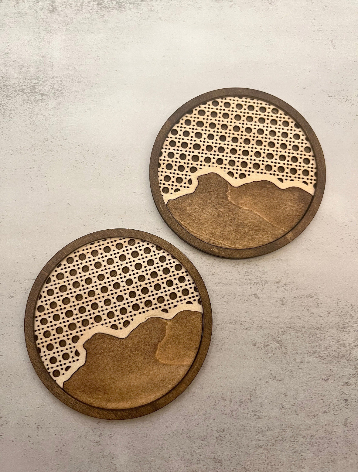 Lion Rock Rattan Pattern Coaster