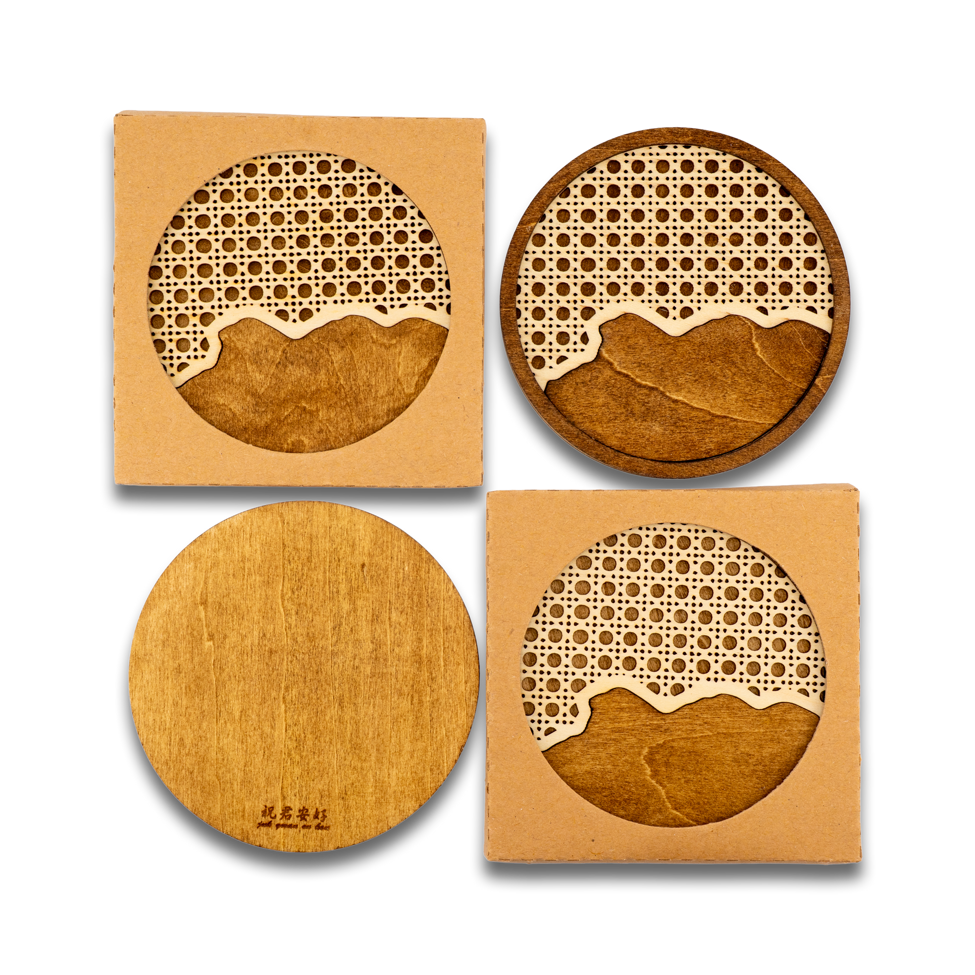 Lion Rock Rattan Pattern Coaster